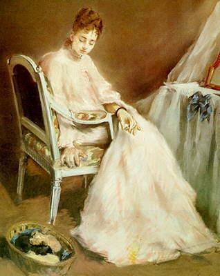 Eva Gonzales Woman in White China oil painting art